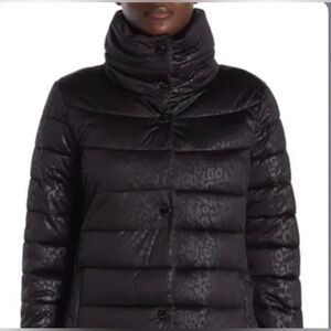 Kenneth Cole Black Puffer Jacket with Quilted Design